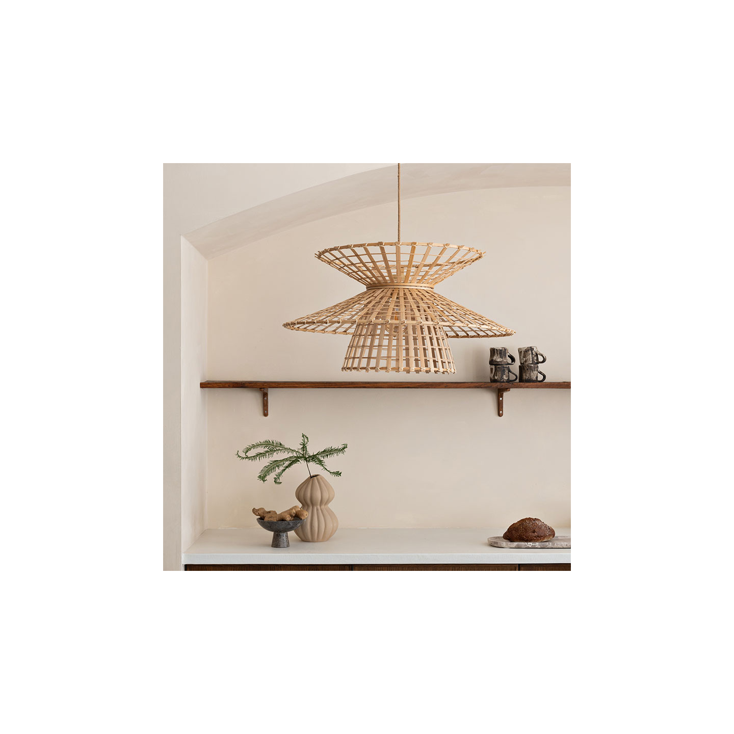 Suspension luminaire en bambou MACHU PICCHU, naturel ou noir Good et Mojo