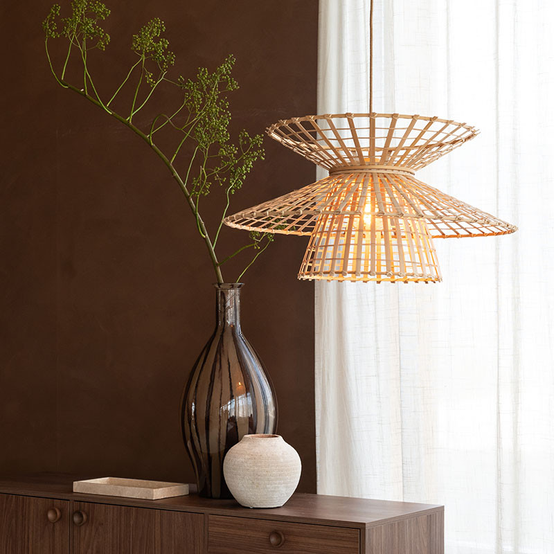 Suspension luminaire en bambou MACHU PICCHU, naturel ou noir Good et Mojo