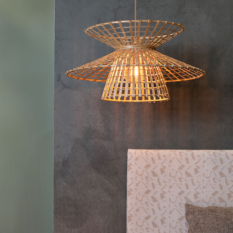 Suspension luminaire en bambou MACHU PICCHU, naturel ou noir Good et Mojo