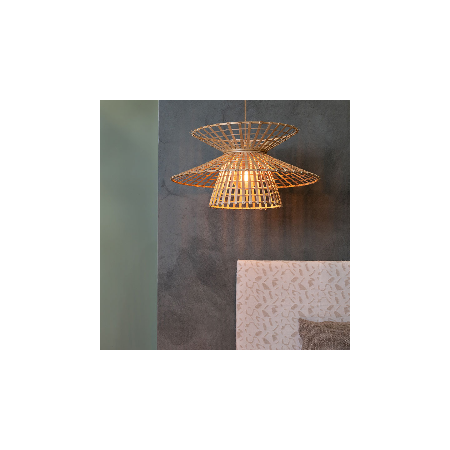 Suspension luminaire en bambou MACHU PICCHU, naturel ou noir Good et Mojo
