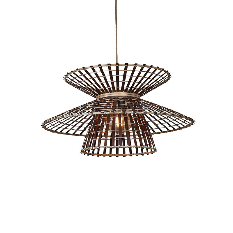Suspension luminaire en bambou MACHU PICCHU, naturel ou noir Good et Mojo