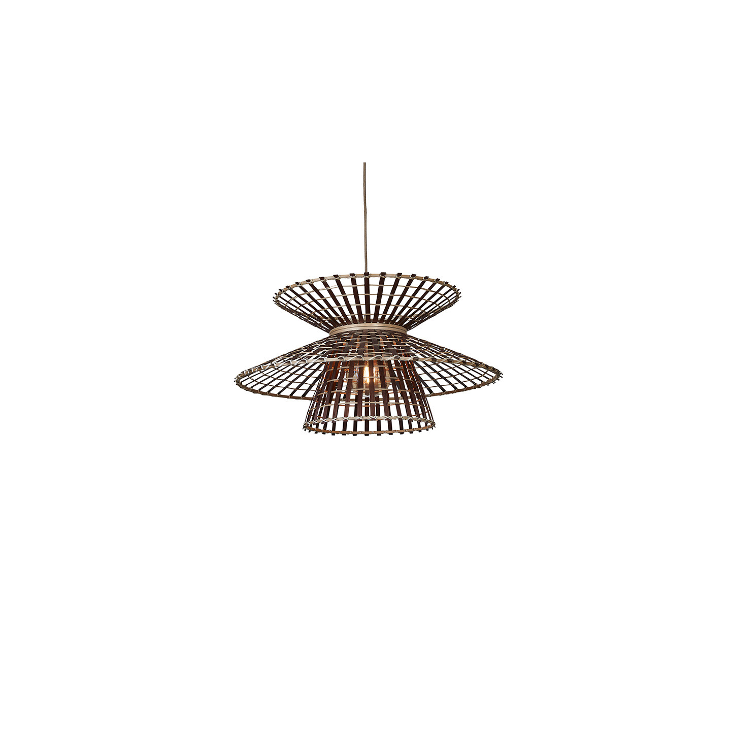 Suspension luminaire en bambou MACHU PICCHU, naturel ou noir Good et Mojo