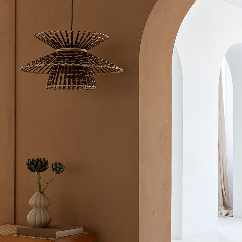 Suspension luminaire en bambou MACHU PICCHU, naturel ou noir Good et Mojo