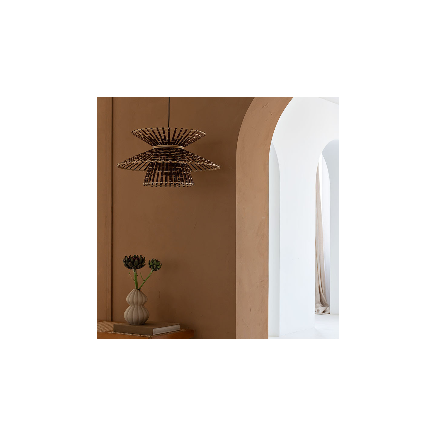 Suspension luminaire en bambou MACHU PICCHU, naturel ou noir Good et Mojo