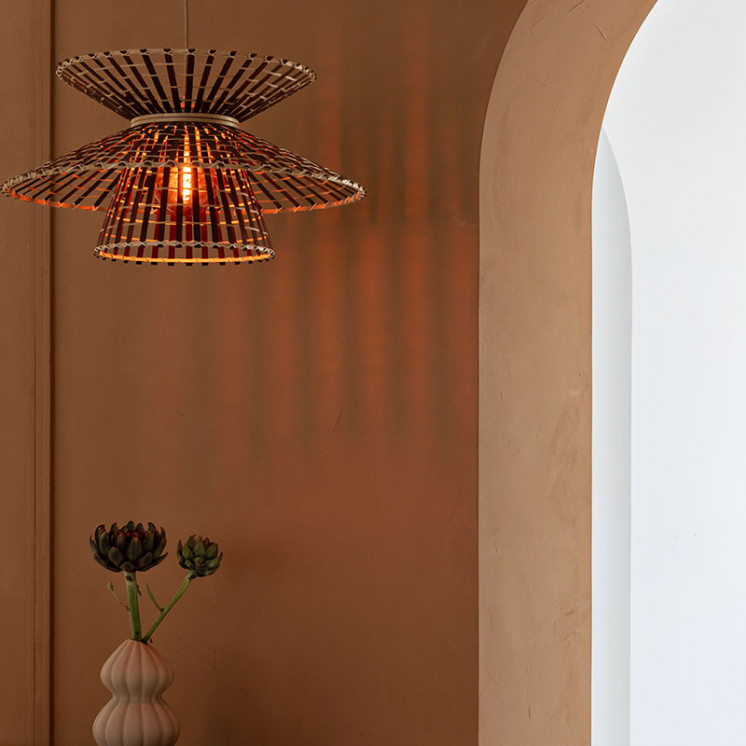 Suspension luminaire en bambou MACHU PICCHU, naturel ou noir Good et Mojo