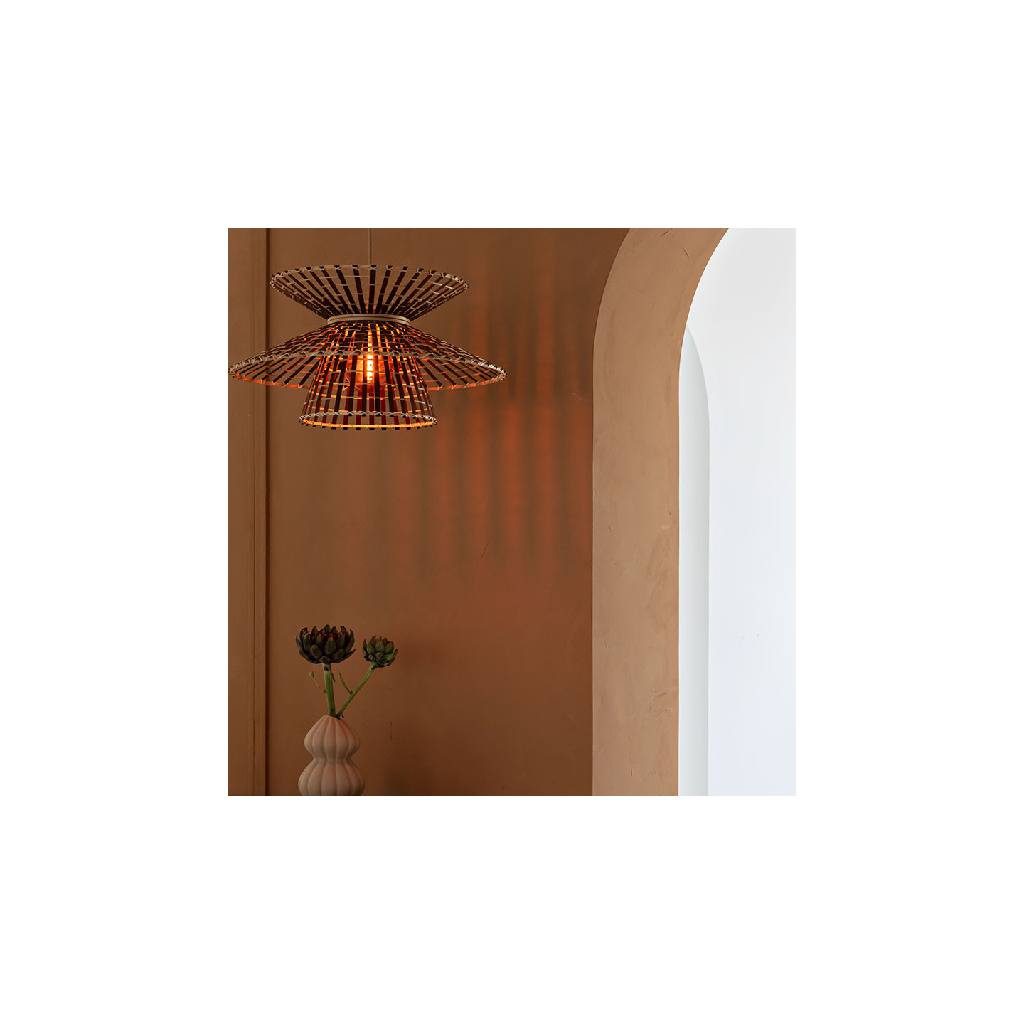 Suspension luminaire en bambou MACHU PICCHU, naturel ou noir Good et Mojo