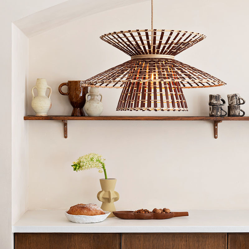 Suspension luminaire en bambou MACHU PICCHU, naturel ou noir Good et Mojo
