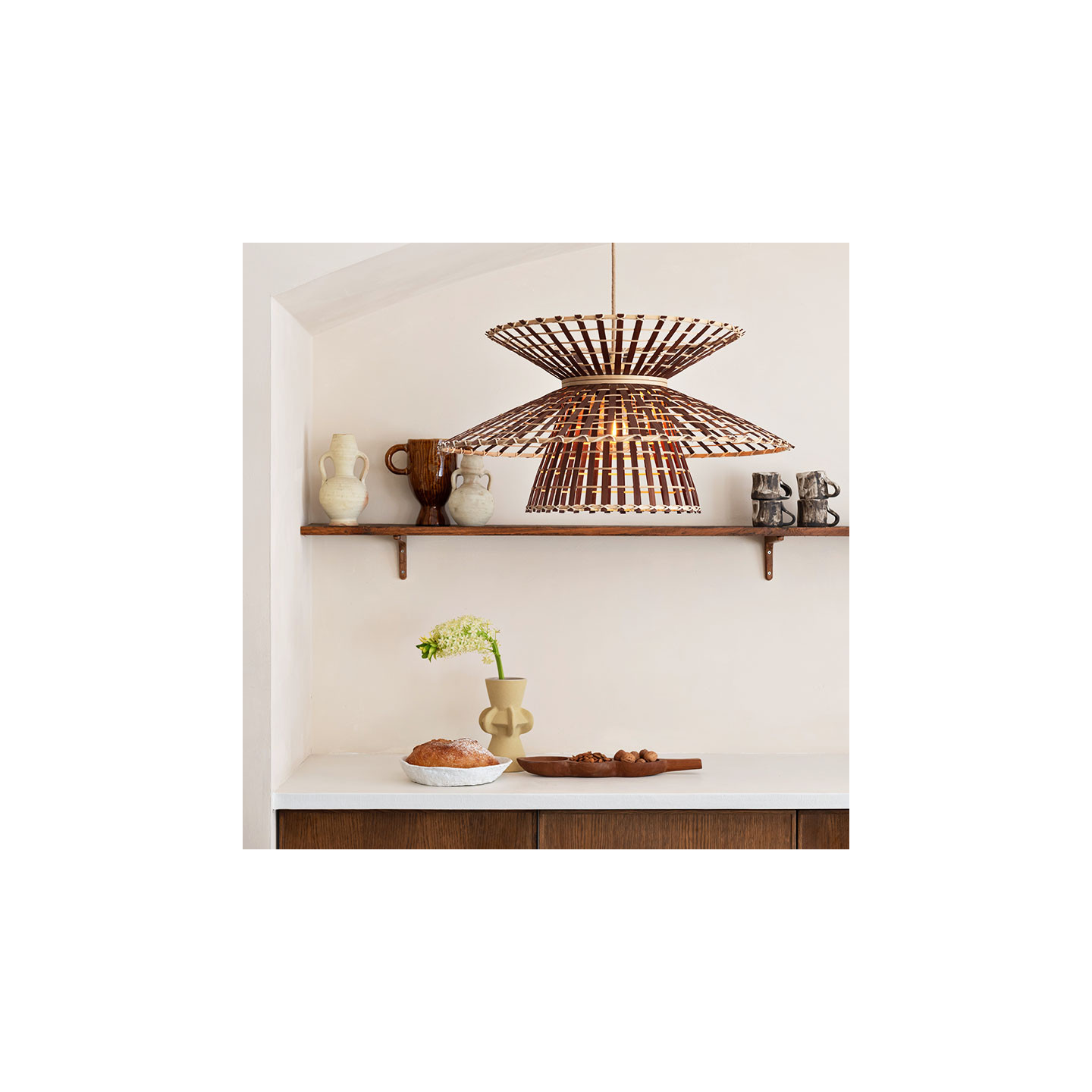 Suspension luminaire en bambou MACHU PICCHU, naturel ou noir Good et Mojo