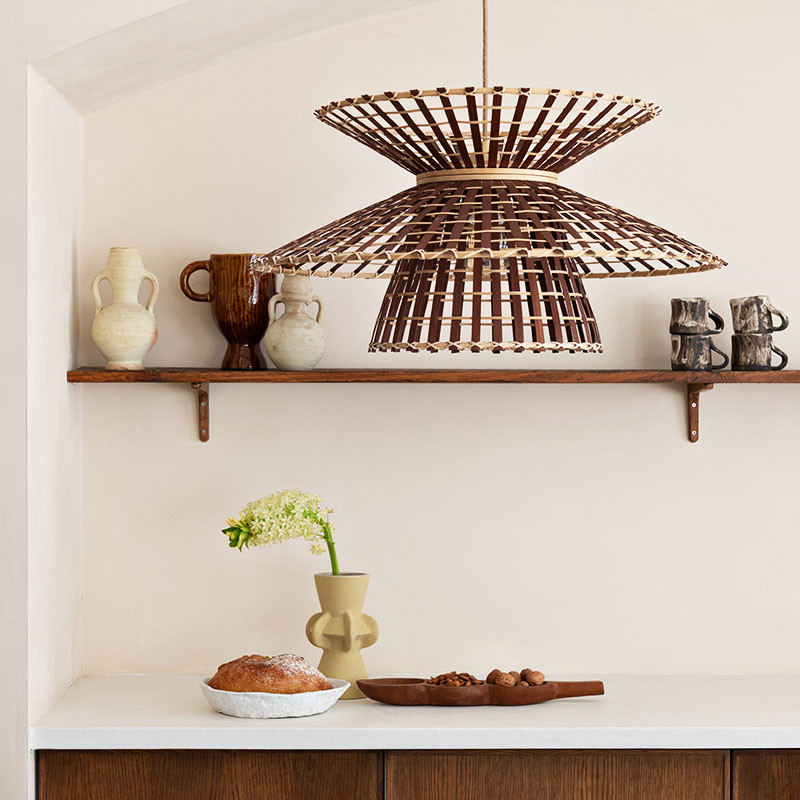 Suspension luminaire en bambou MACHU PICCHU, naturel ou noir Good et Mojo