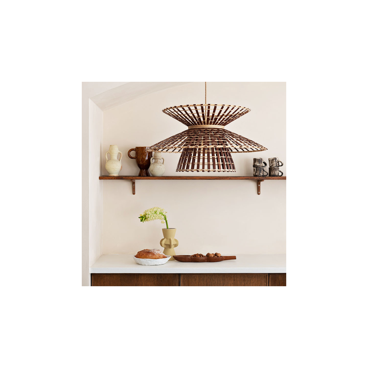 Suspension luminaire en bambou MACHU PICCHU, naturel ou noir Good et Mojo
