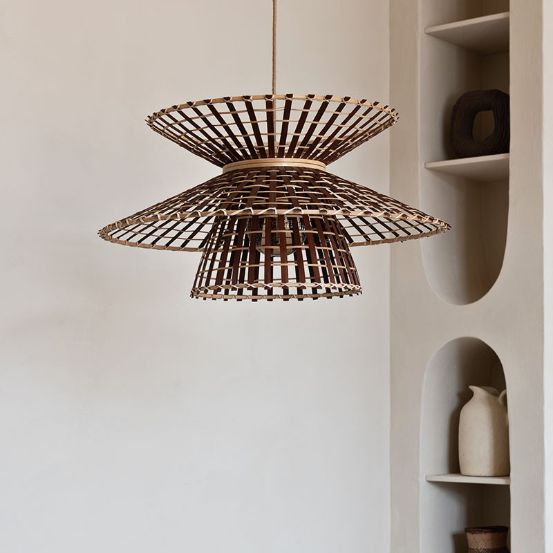Suspension luminaire en bambou MACHU PICCHU, naturel ou noir Good et Mojo