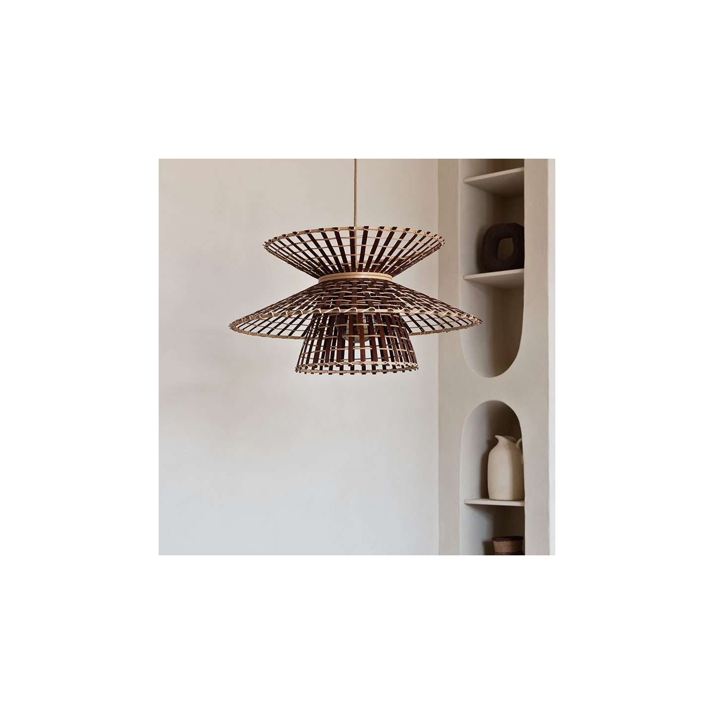 Suspension luminaire en bambou MACHU PICCHU, naturel ou noir Good et Mojo