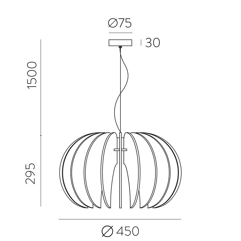 Suspension noire design ROSA DEL DESIERTO, 3 tailles