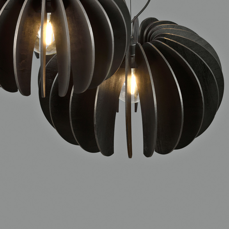 Suspension noire design ROSA DEL DESIERTO, 3 tailles
