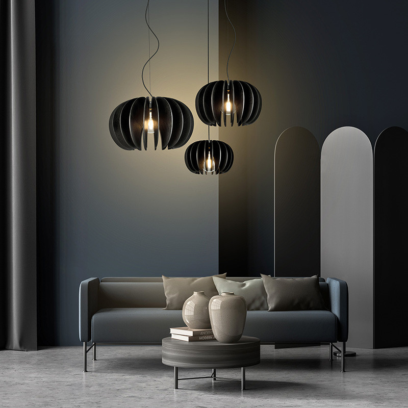 Suspension noire design ROSA DEL DESIERTO, 3 tailles