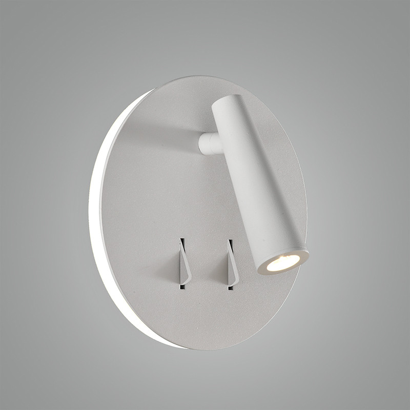 Liseuse en applique PANAU, blanc ou nickel