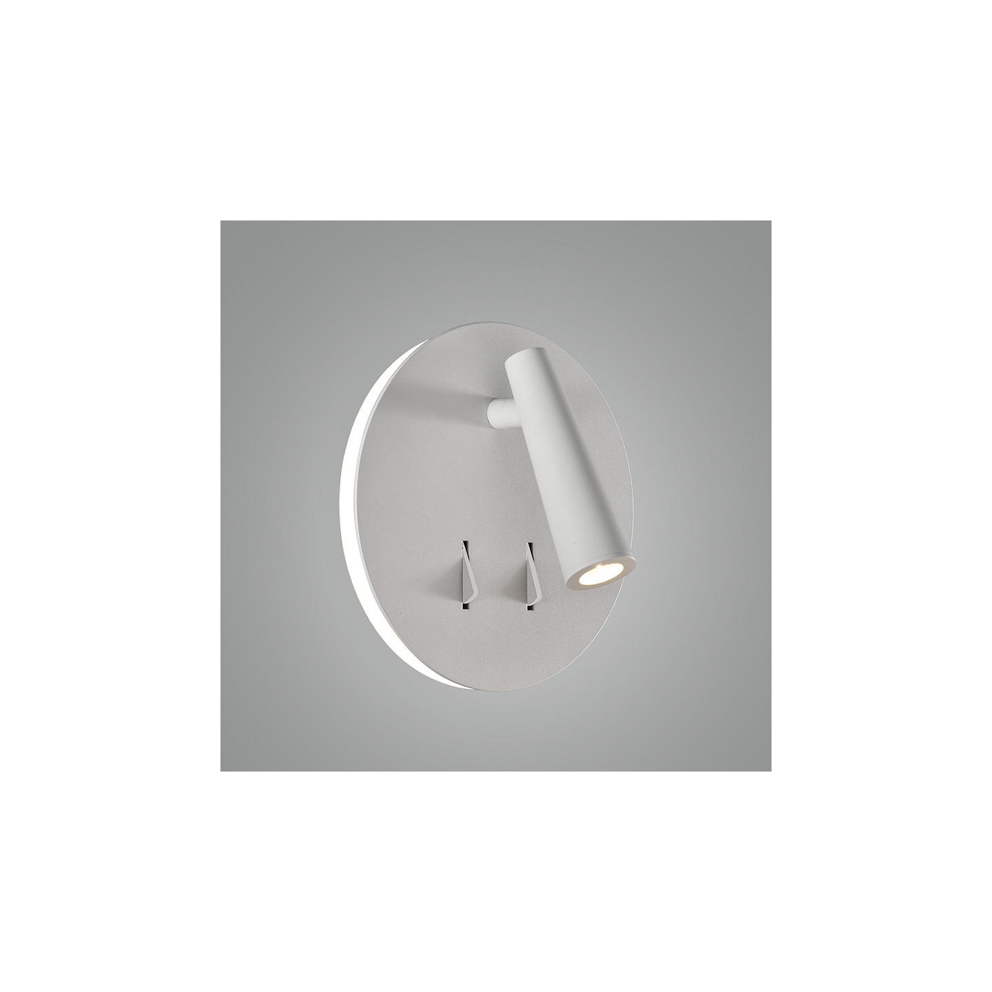 Liseuse en applique PANAU, blanc ou nickel