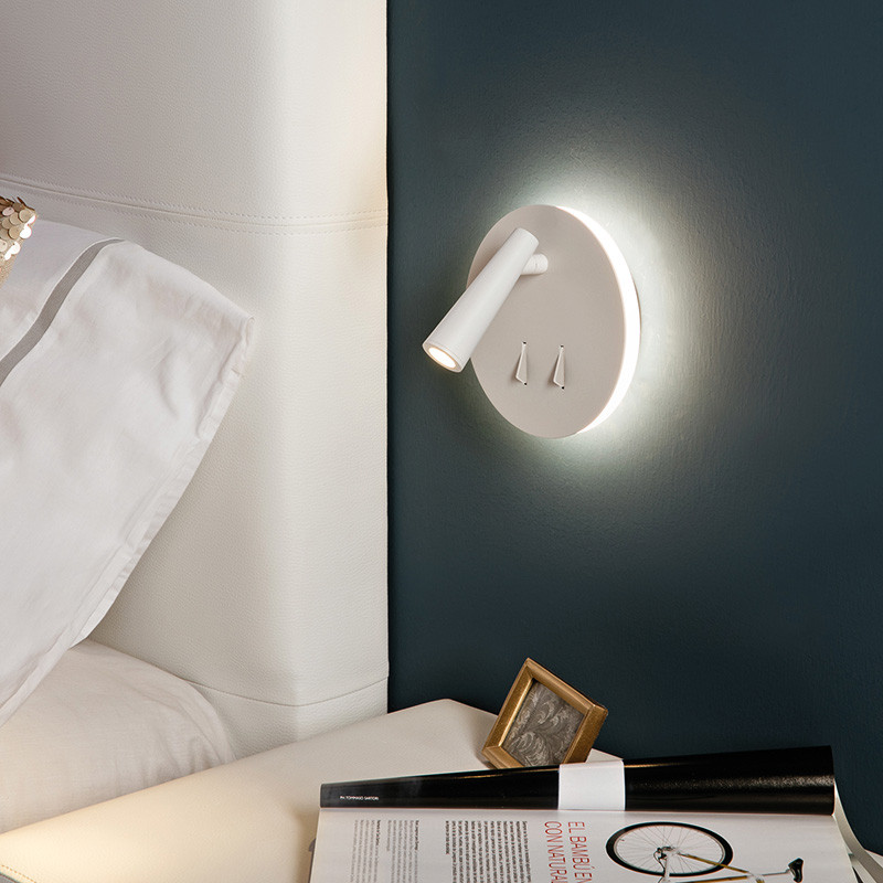 Liseuse en applique PANAU, blanc ou nickel