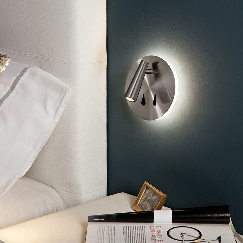 Liseuse en applique PANAU, blanc ou nickel