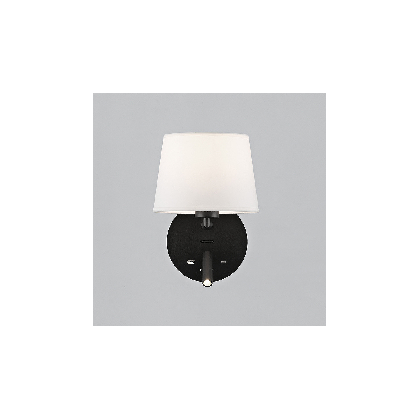 Applique murale chambre avec liseuse STILO, noir ou blanc