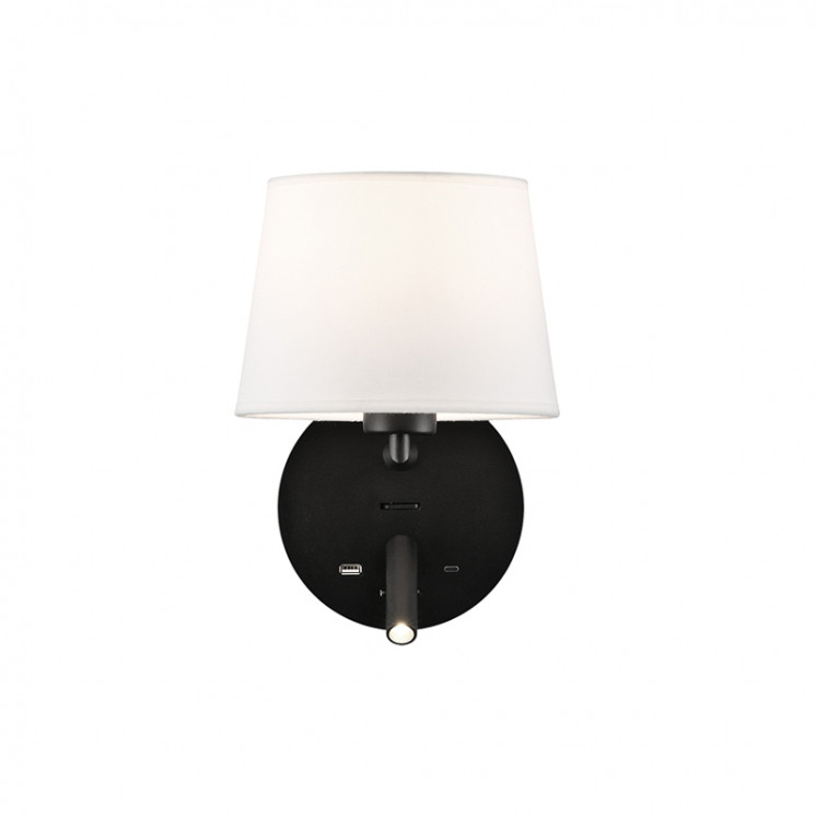 Applique murale chambre avec liseuse STILO, noir ou blanc
