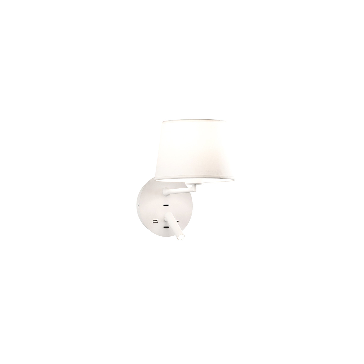 Applique murale chambre avec liseuse STILO, noir ou blanc