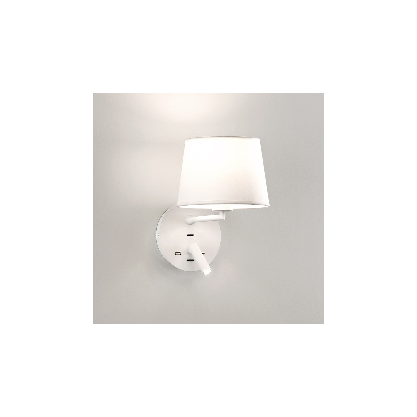 Applique murale chambre avec liseuse STILO, noir ou blanc