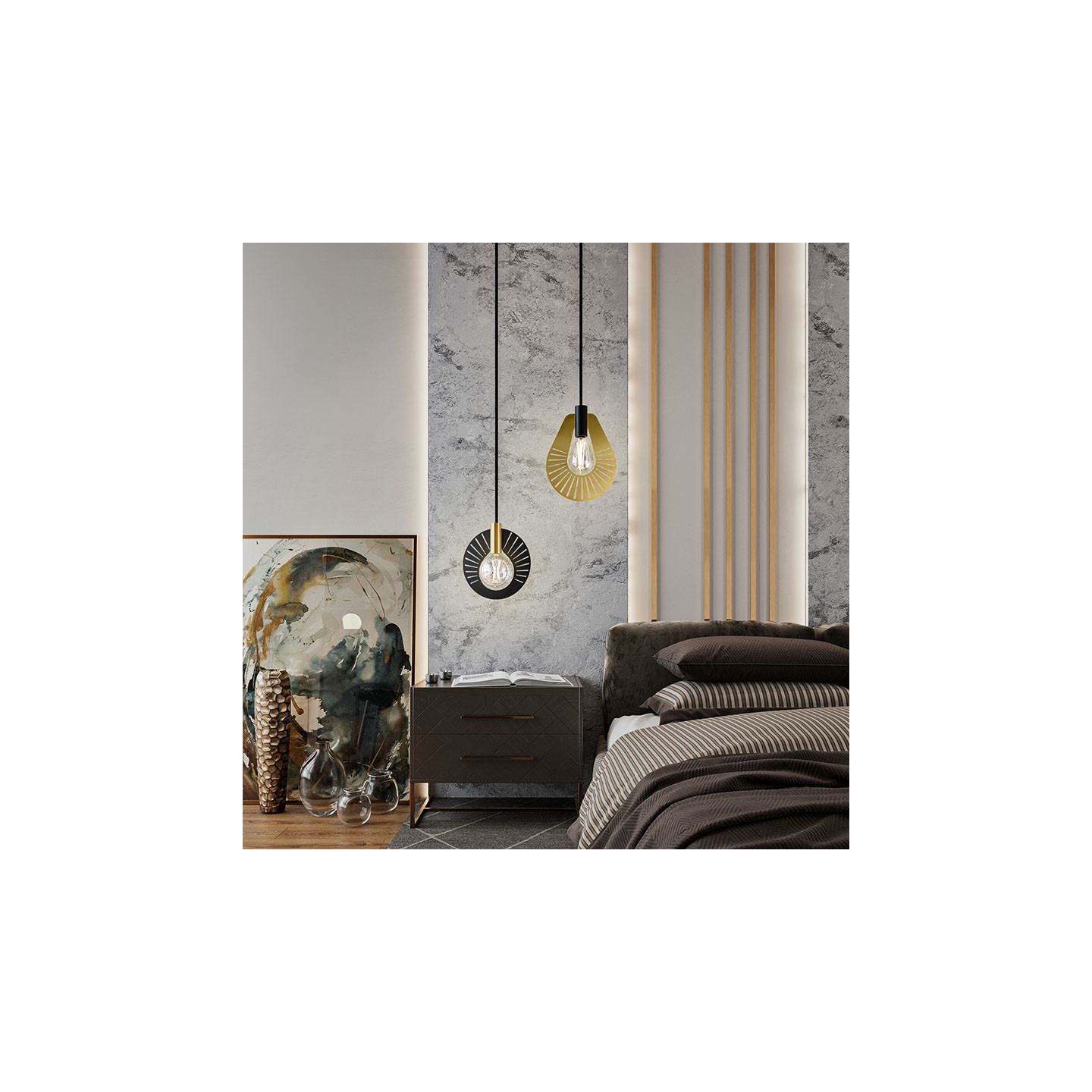 Suspension en laiton HALO 225 LAITON SATINÉ, 10 finitions de plaques CVL Manufacture
