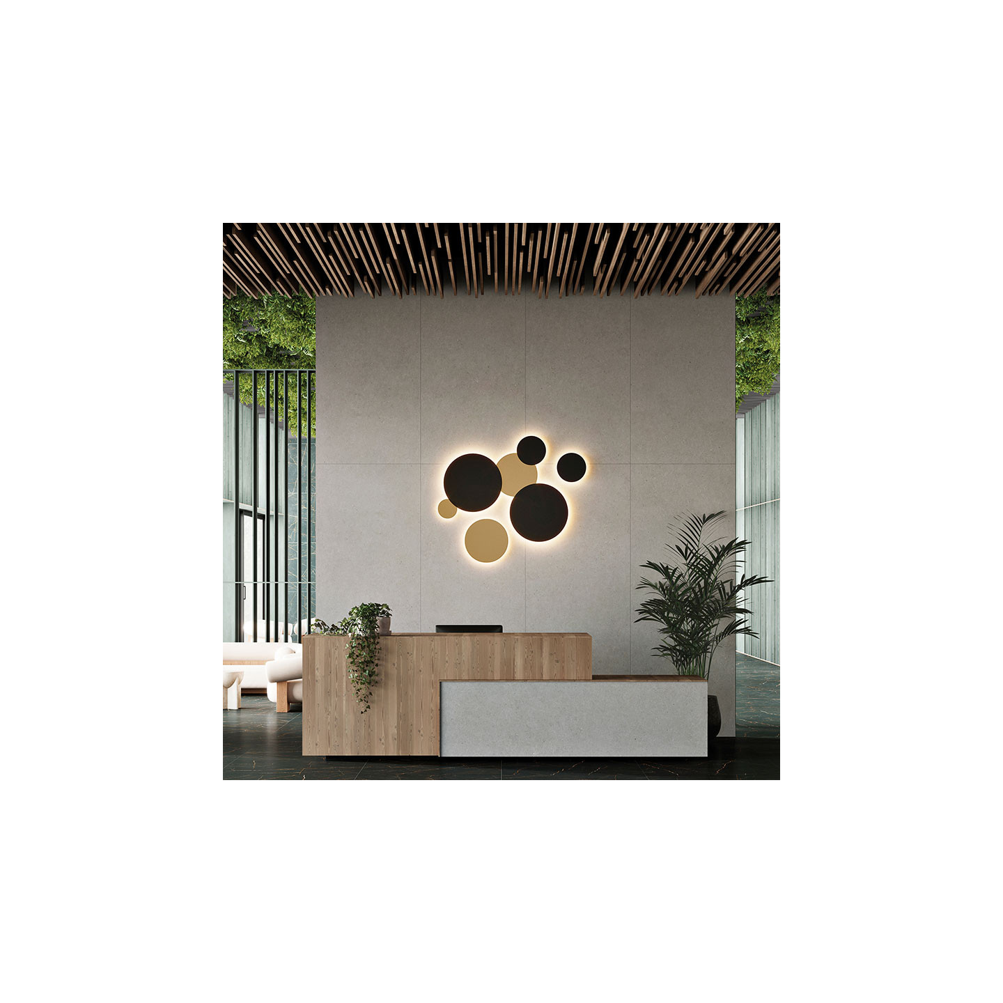 Applique murale extérieur ronde COMBO, 4 tailles et 3 coloris
