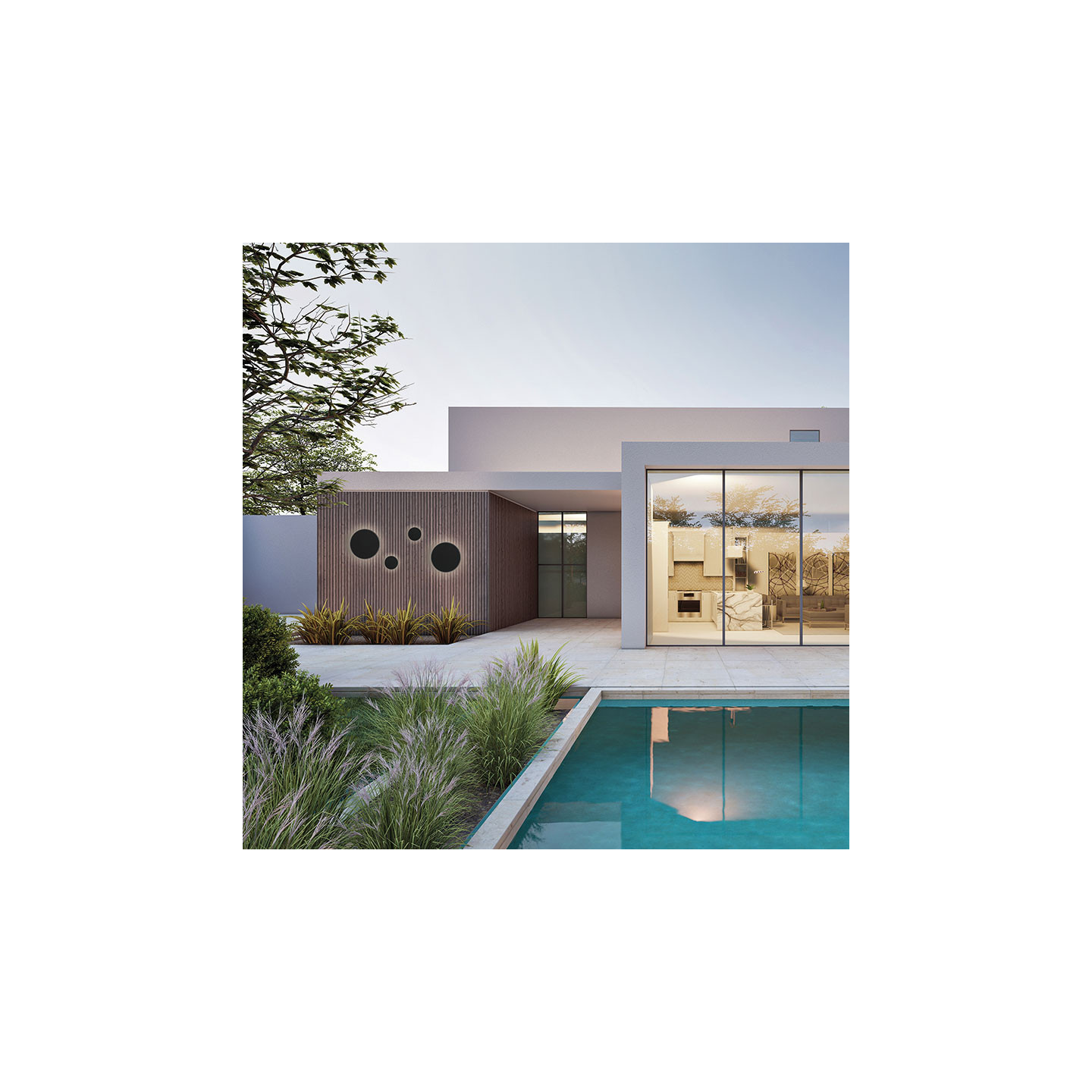 Applique murale extérieur ronde COMBO, 4 tailles et 3 coloris