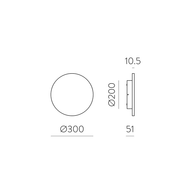 Applique murale extérieur ronde COMBO, 4 tailles et 3 coloris