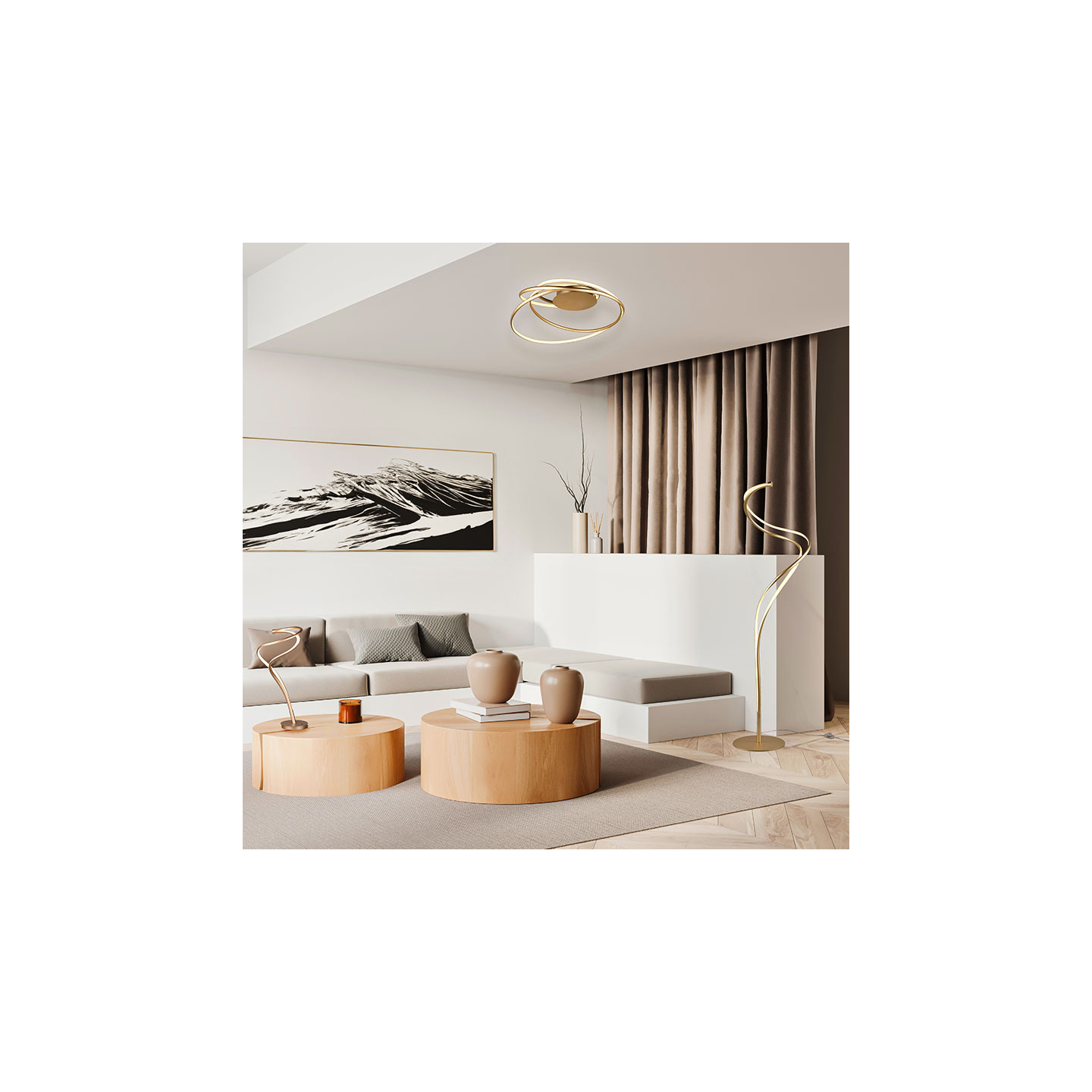 Plafonnier led de salon design NALA, 3 coloris