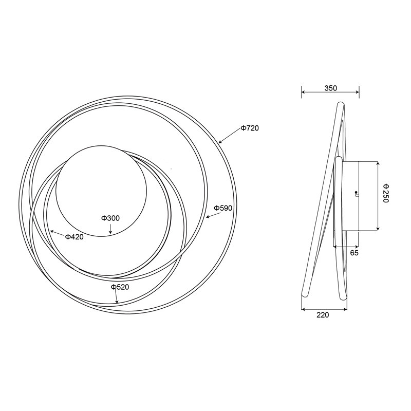 Plafonnier led de salon design NALA, 3 coloris