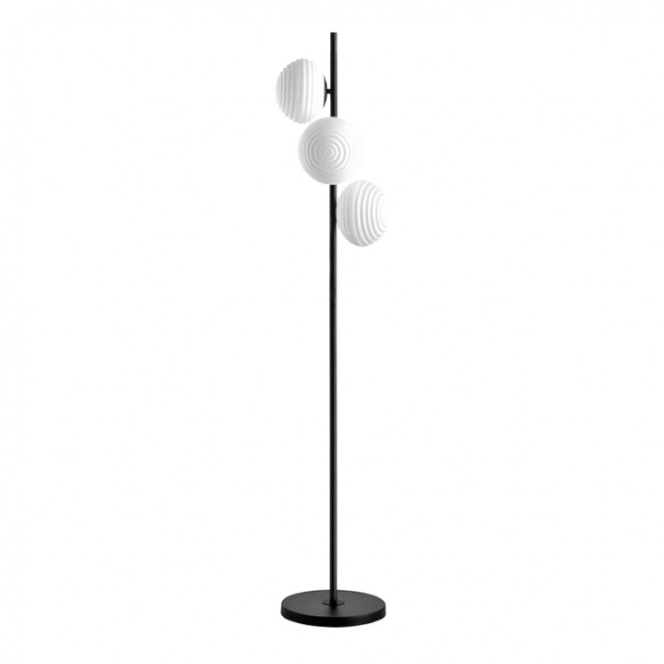 Lampadaire boule en verre CIAO, noir ou laiton