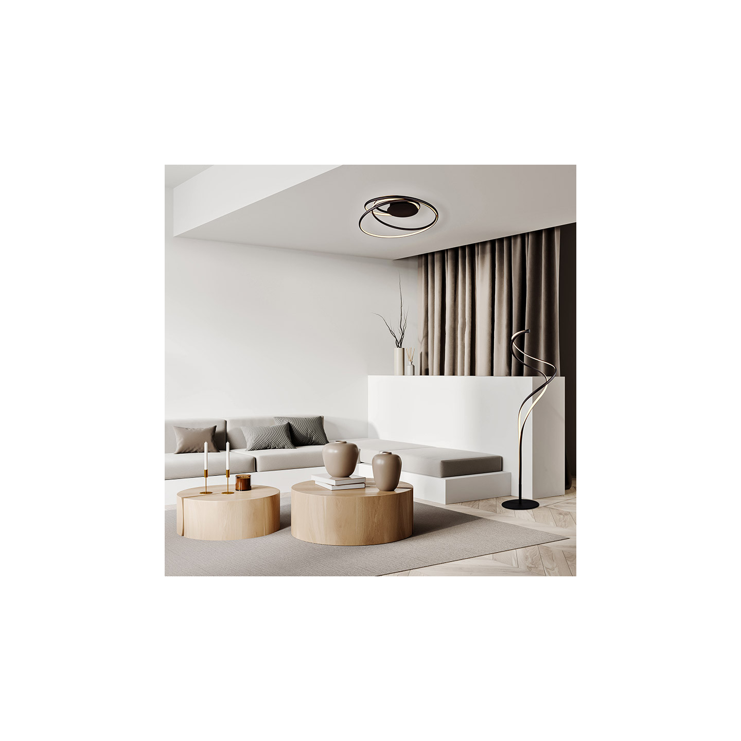 Lampadaire design salon NALA, 3 coloris