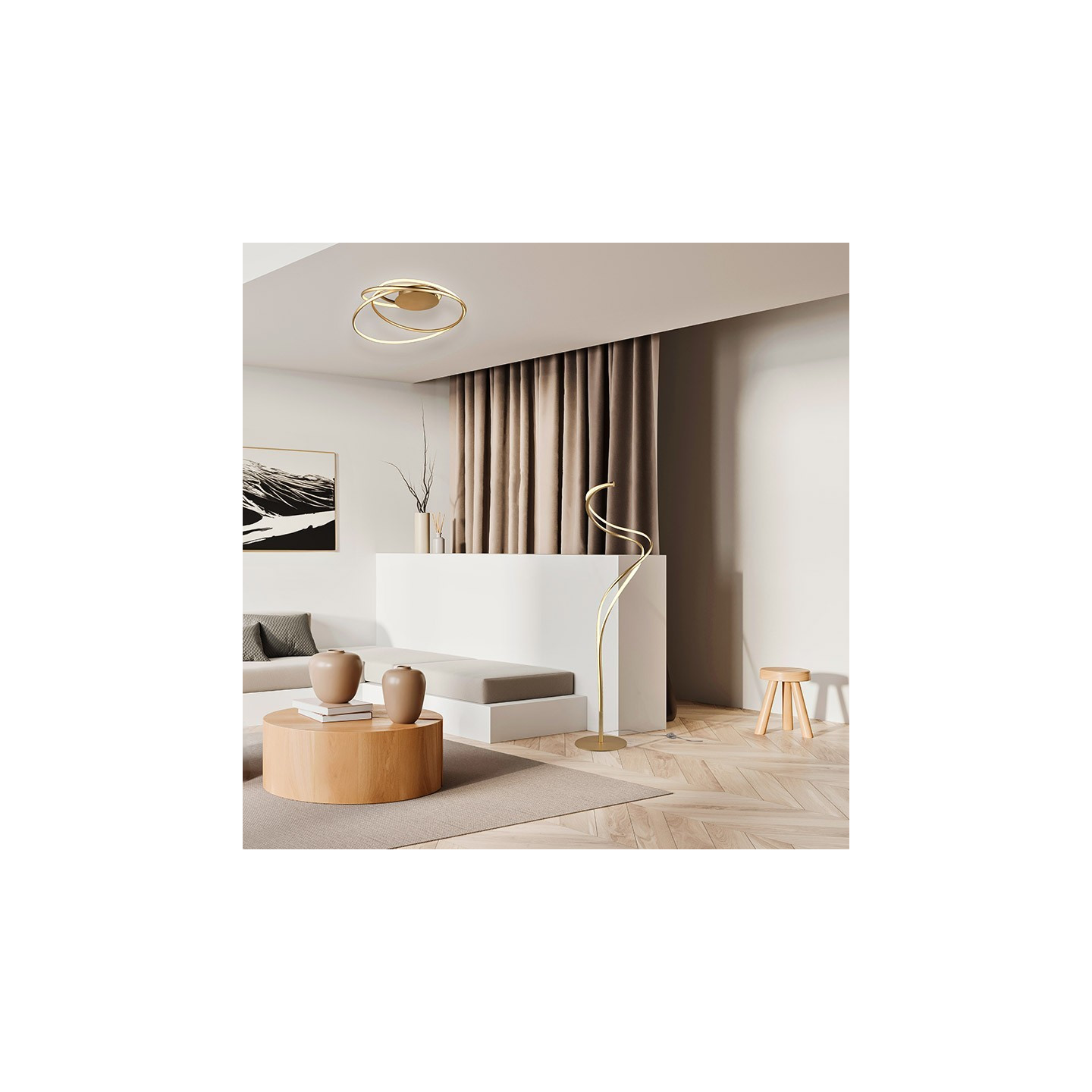 Lampadaire design salon NALA, 3 coloris