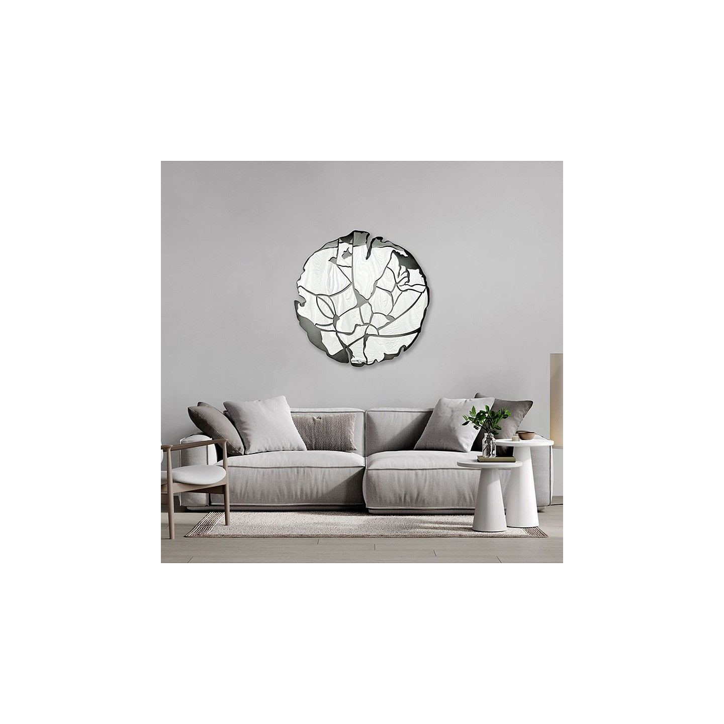 Sculpture métallique murale INOX AVEC MIROIR, 2 finitions