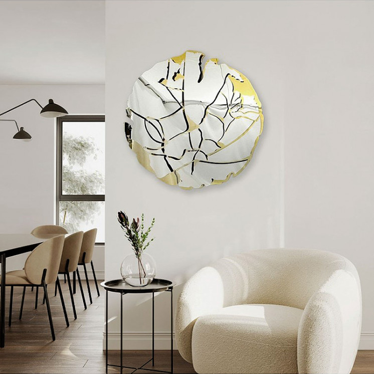 Sculpture métallique murale INOX AVEC MIROIR, 2 finitions