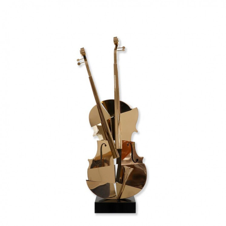 Sculpture métal design VIOLONS EN INOX, 2 tailles
