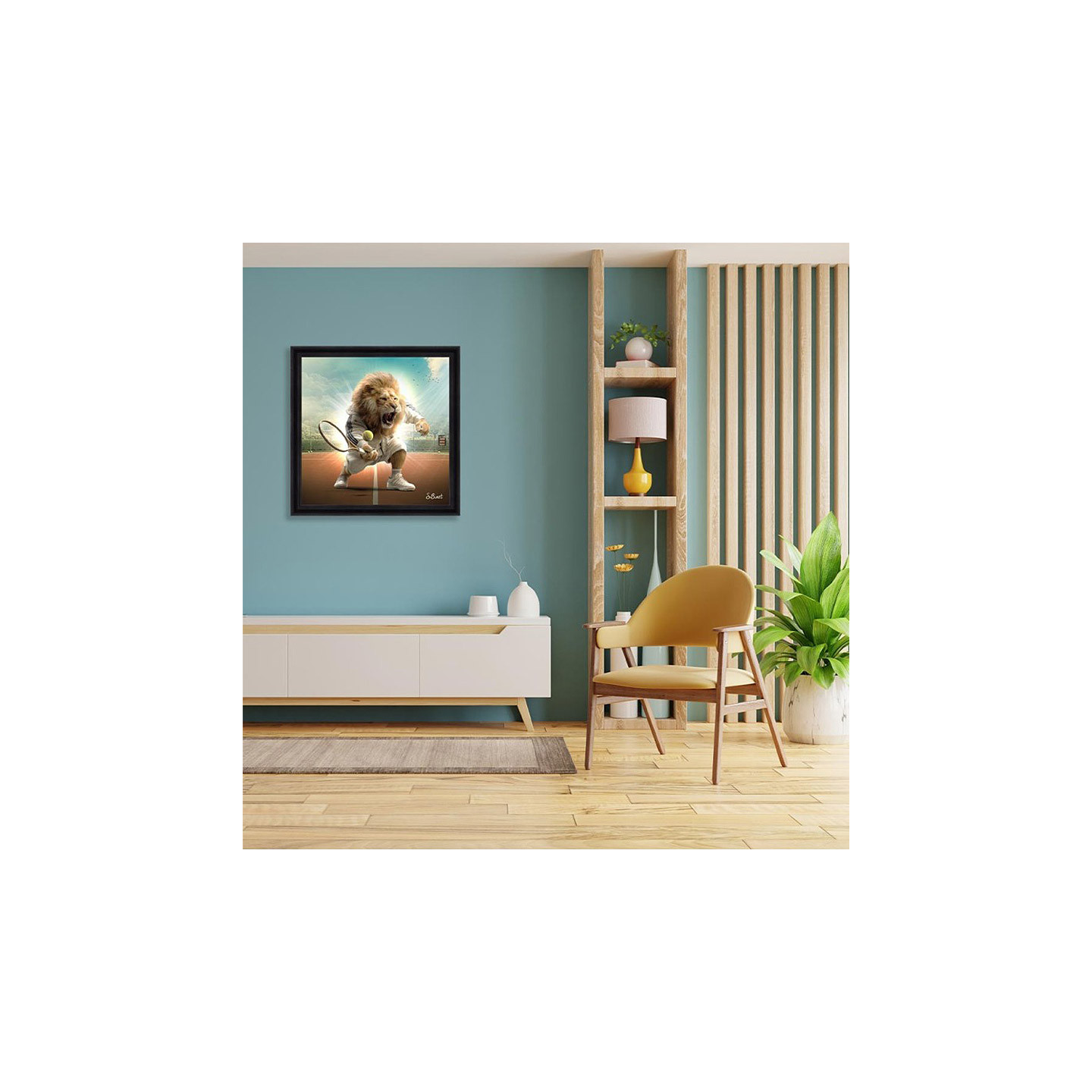 Tableau de lion LION TENNIS, 5 formats Cadraven