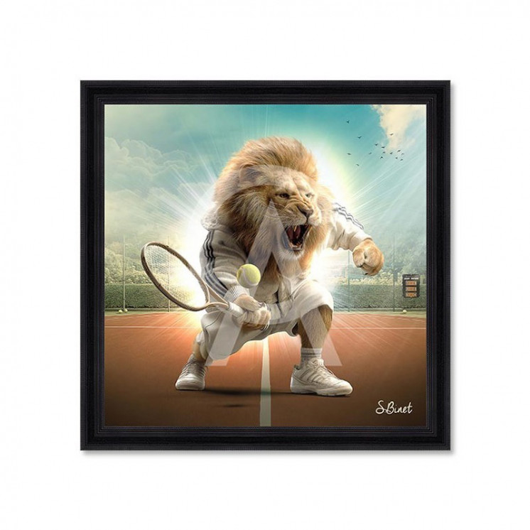 Tableau de lion LION TENNIS, 5 formats Cadraven