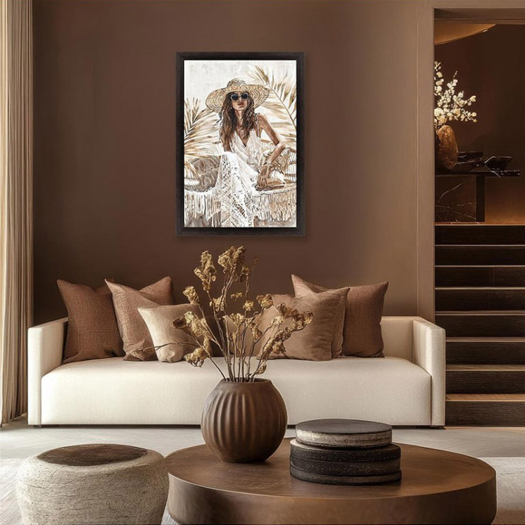 Tableau femme sensuelle ODENSE 90x130 cm, 4 baguettes au choix Cadraven