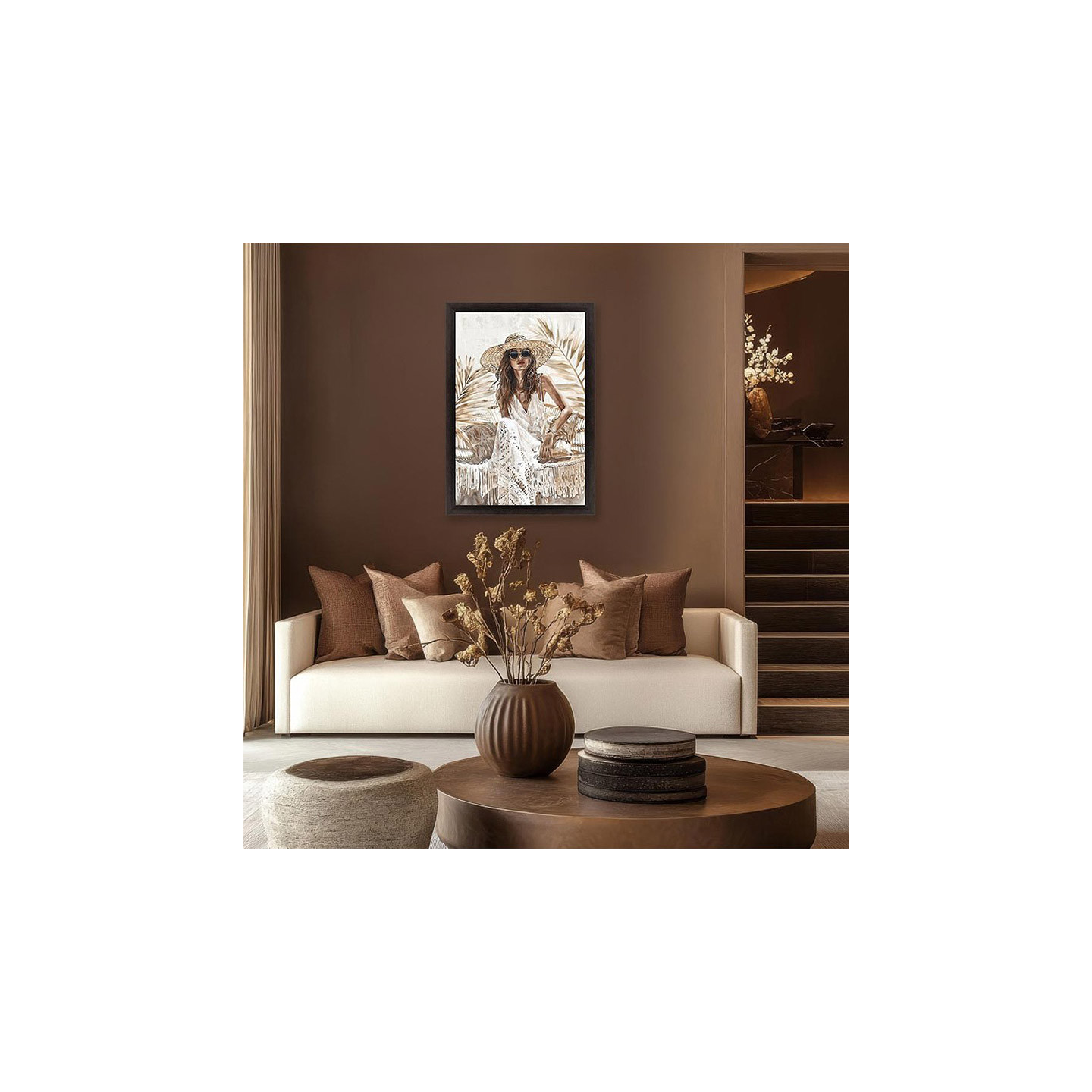 Tableau femme sensuelle ODENSE 90x130 cm, 4 baguettes au choix Cadraven