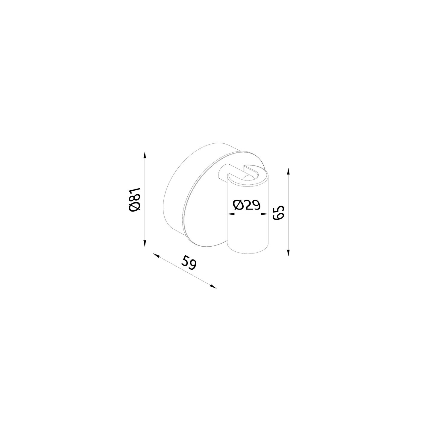 Applique murale sans fil rechargeable TONI, 3 coloris