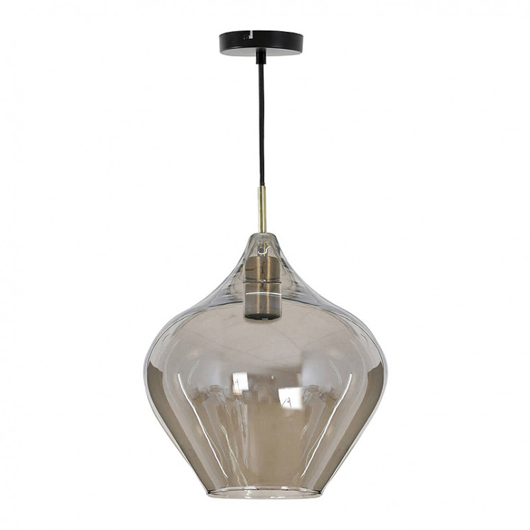 Suspension en verre fumé RAKEL BRONZE ANTIQUE, 2 tailles