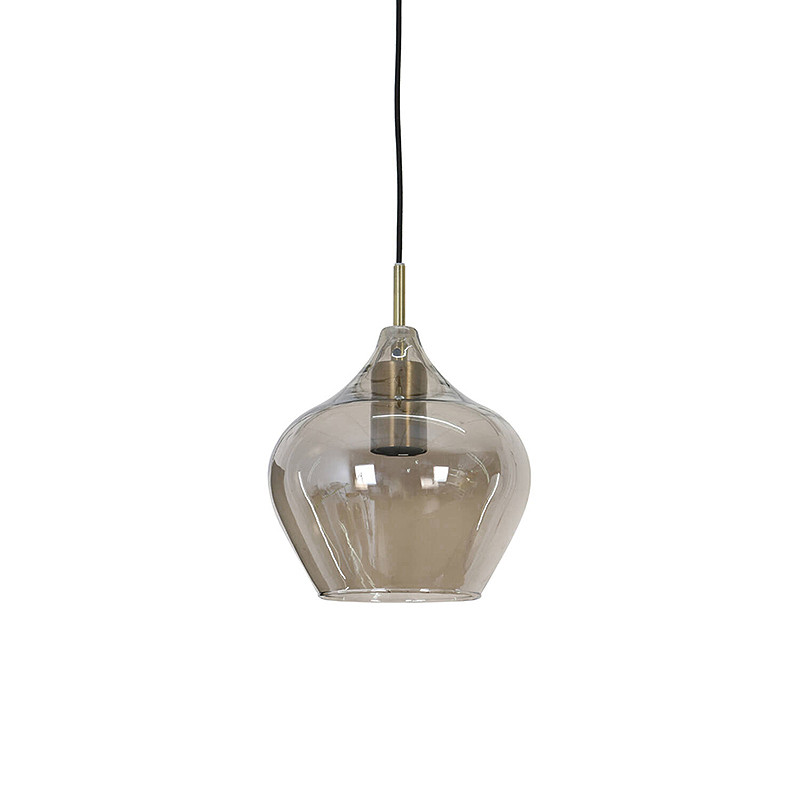 Suspension en verre fumé RAKEL BRONZE ANTIQUE, 2 tailles