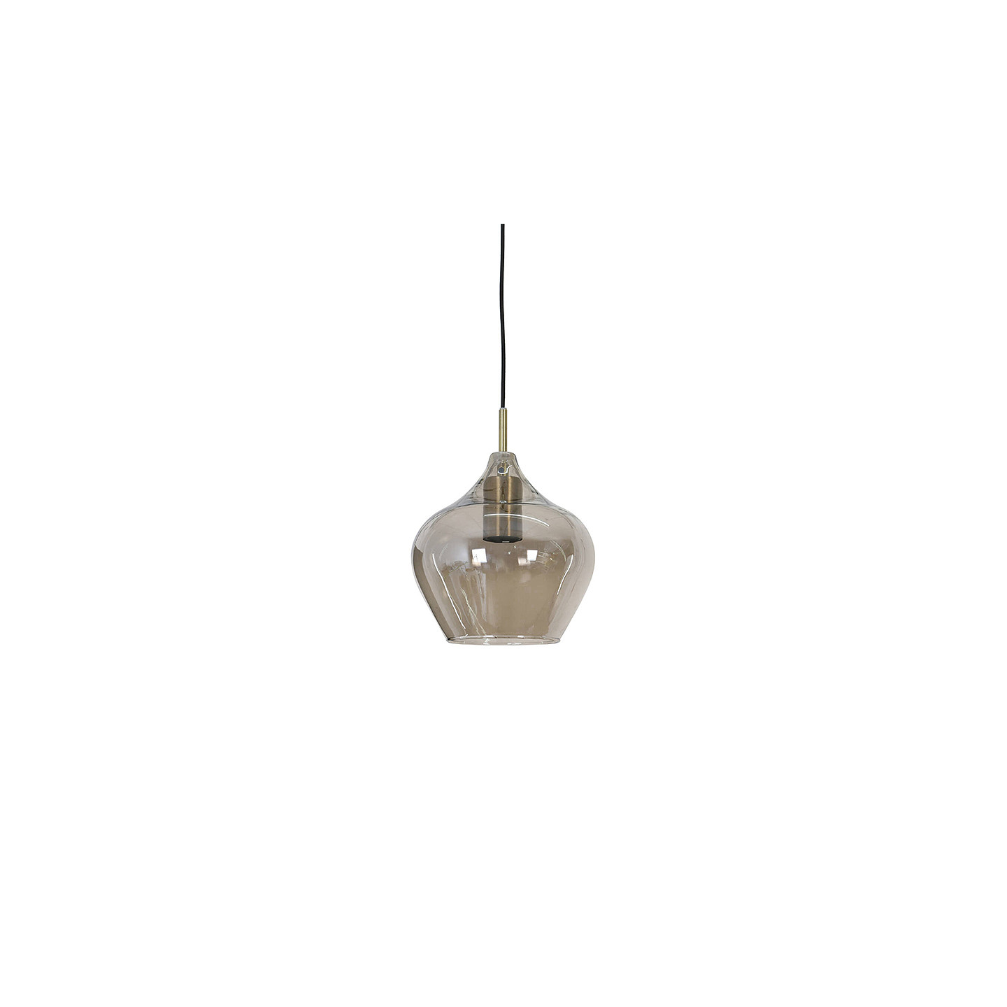 Suspension en verre fumé RAKEL BRONZE ANTIQUE, 2 tailles
