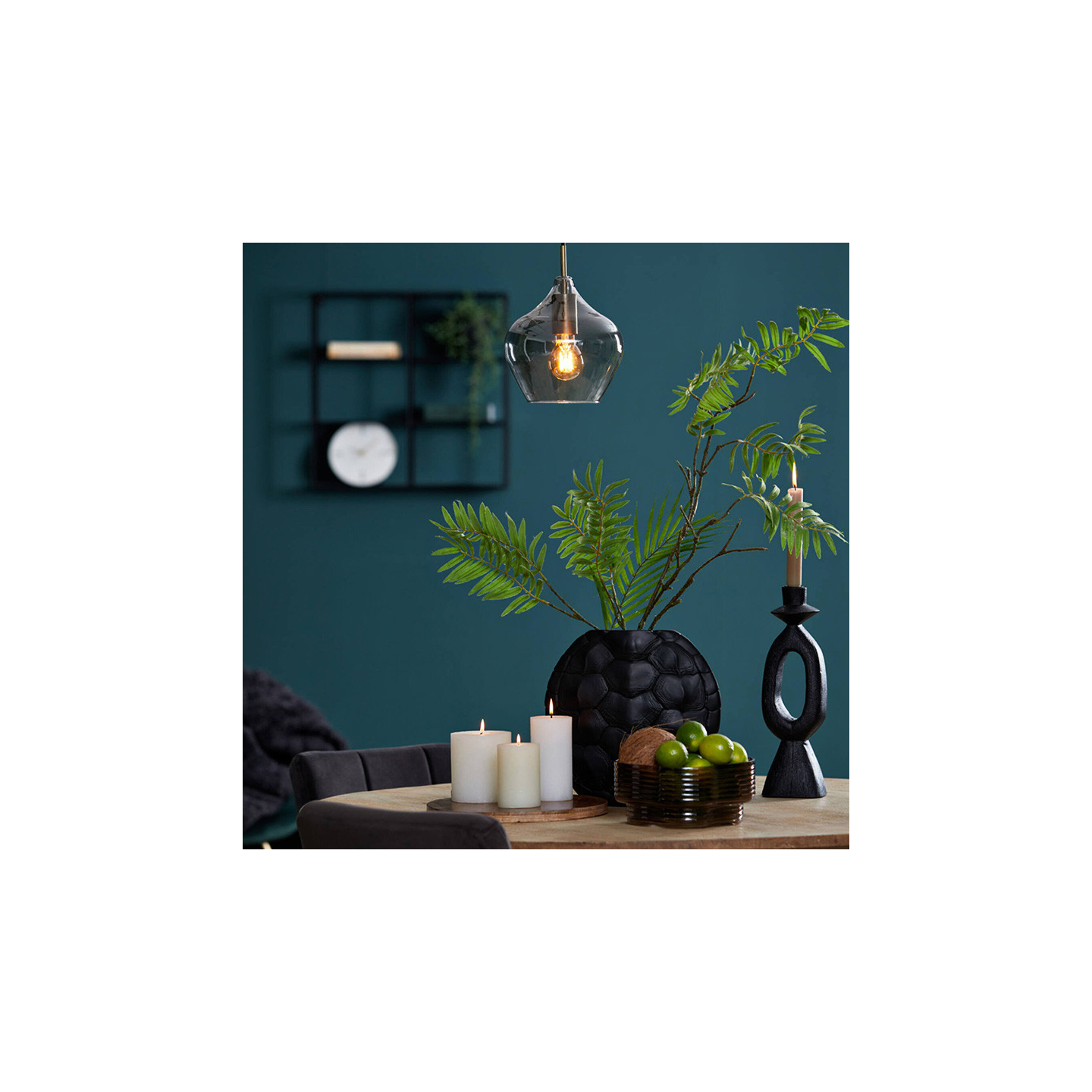 Suspension en verre fumé RAKEL BRONZE ANTIQUE, 2 tailles