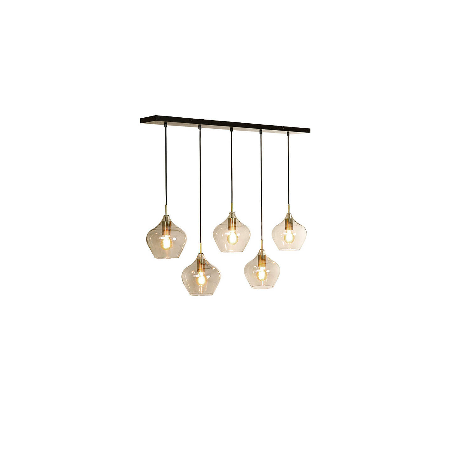 Suspension 5 ampoules RAKEL, bronze antique ou noir