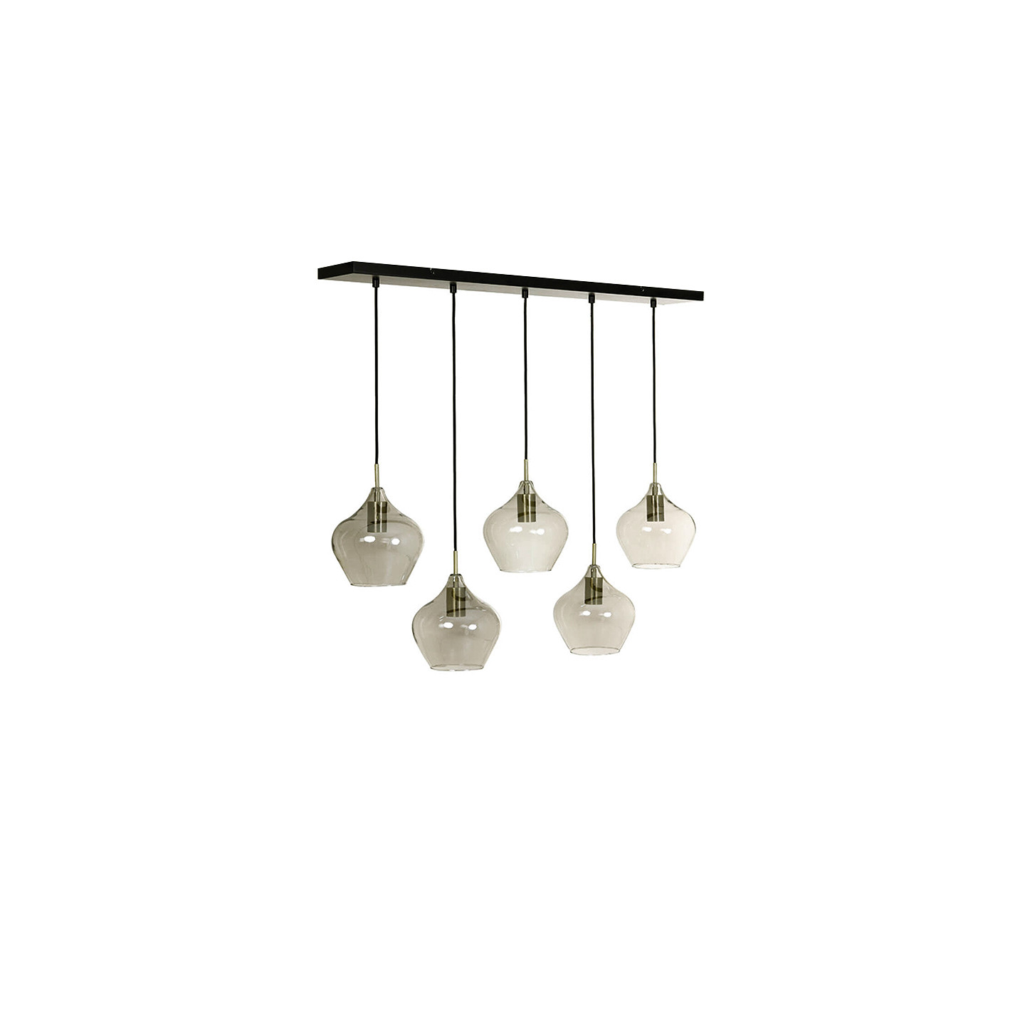 Suspension 5 ampoules RAKEL, bronze antique ou noir